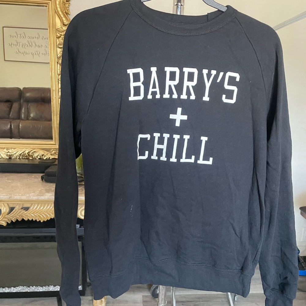Black Crewneck Sweater with Bold Text